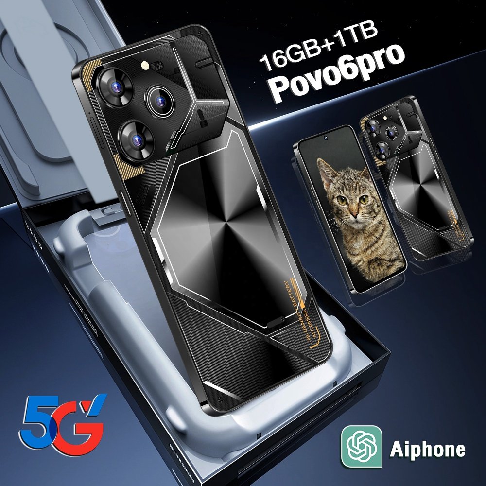 2024 Original Tecono Pova 6 pro Android 7.3 Inch Gaming Phone Styles Support 5G Smartphone mobile AI